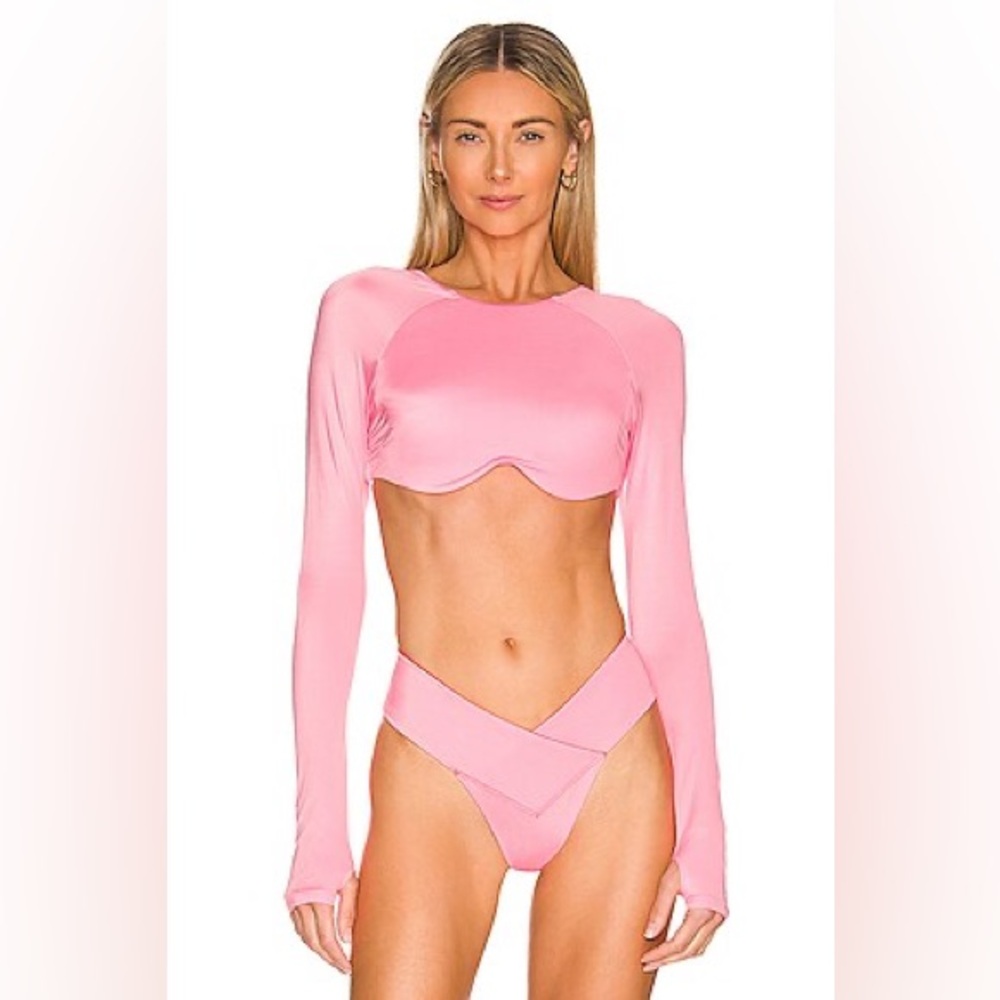 HAH Half Time Bikini Top in Rose Quartz, NWT